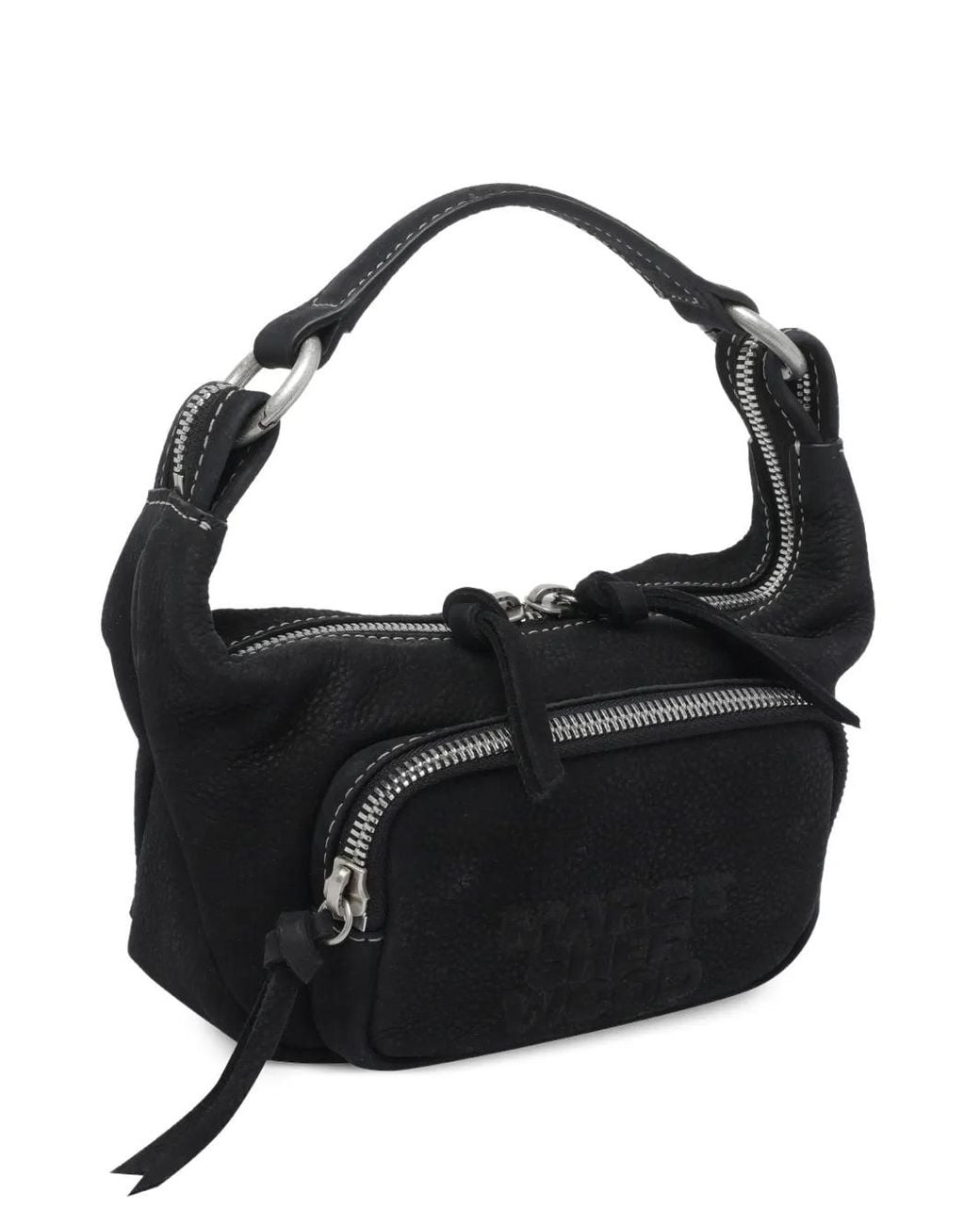 MARGE SHERWOOD Black Micro City Logo-Detail Shoulder Bag