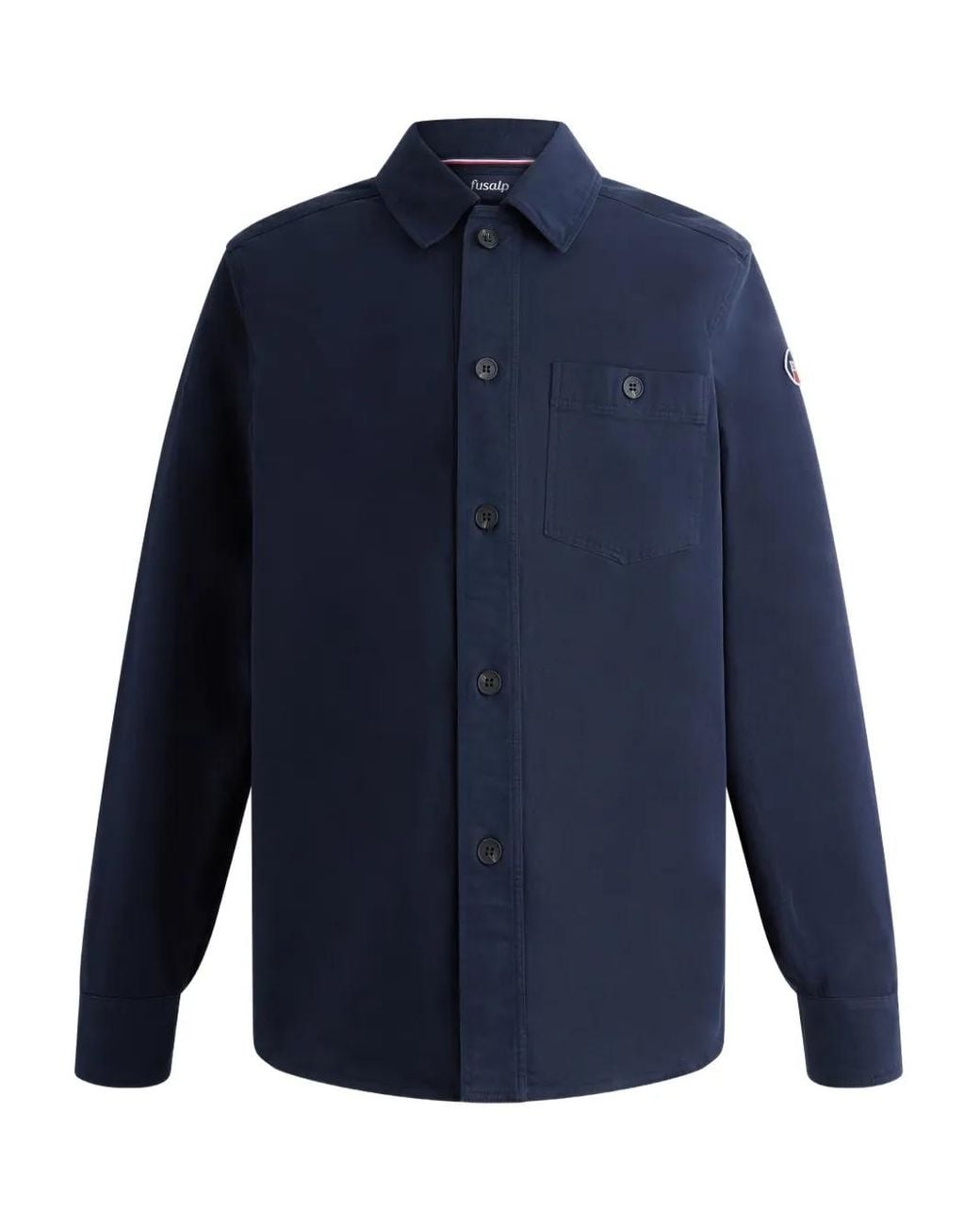 Fusalp Blue Button-Fastening Patch-Pocket Shirt Jacket for men
