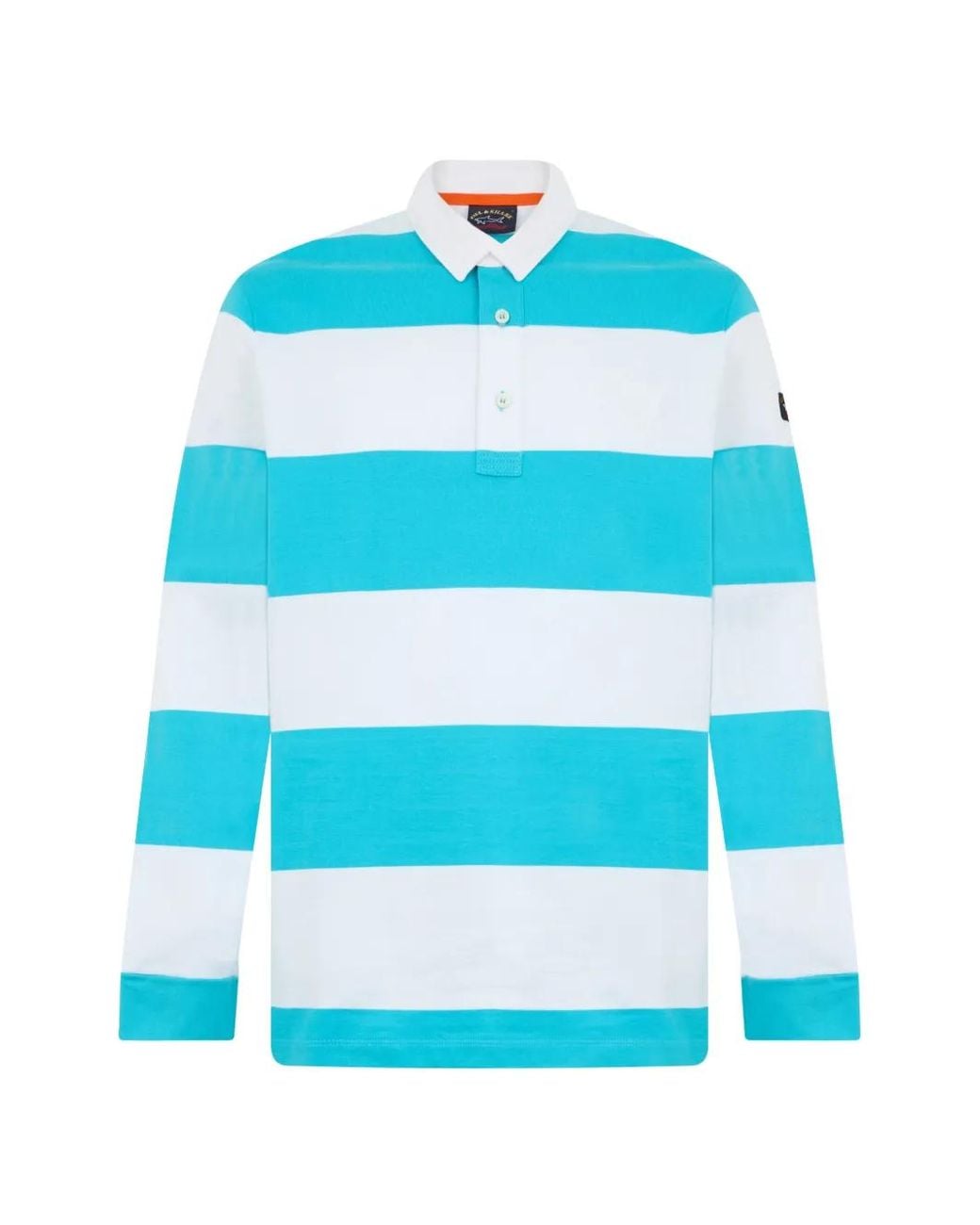 Paul & Shark Blue Striped Long-Sleeve Polo Shirt for men