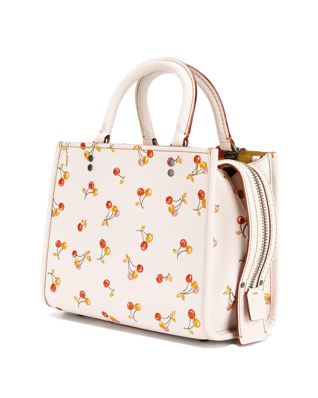COACH Cherries Print Shoulder Bag in White | Lyst COACH Cherries Print Shoulder Bag in White | Lyst