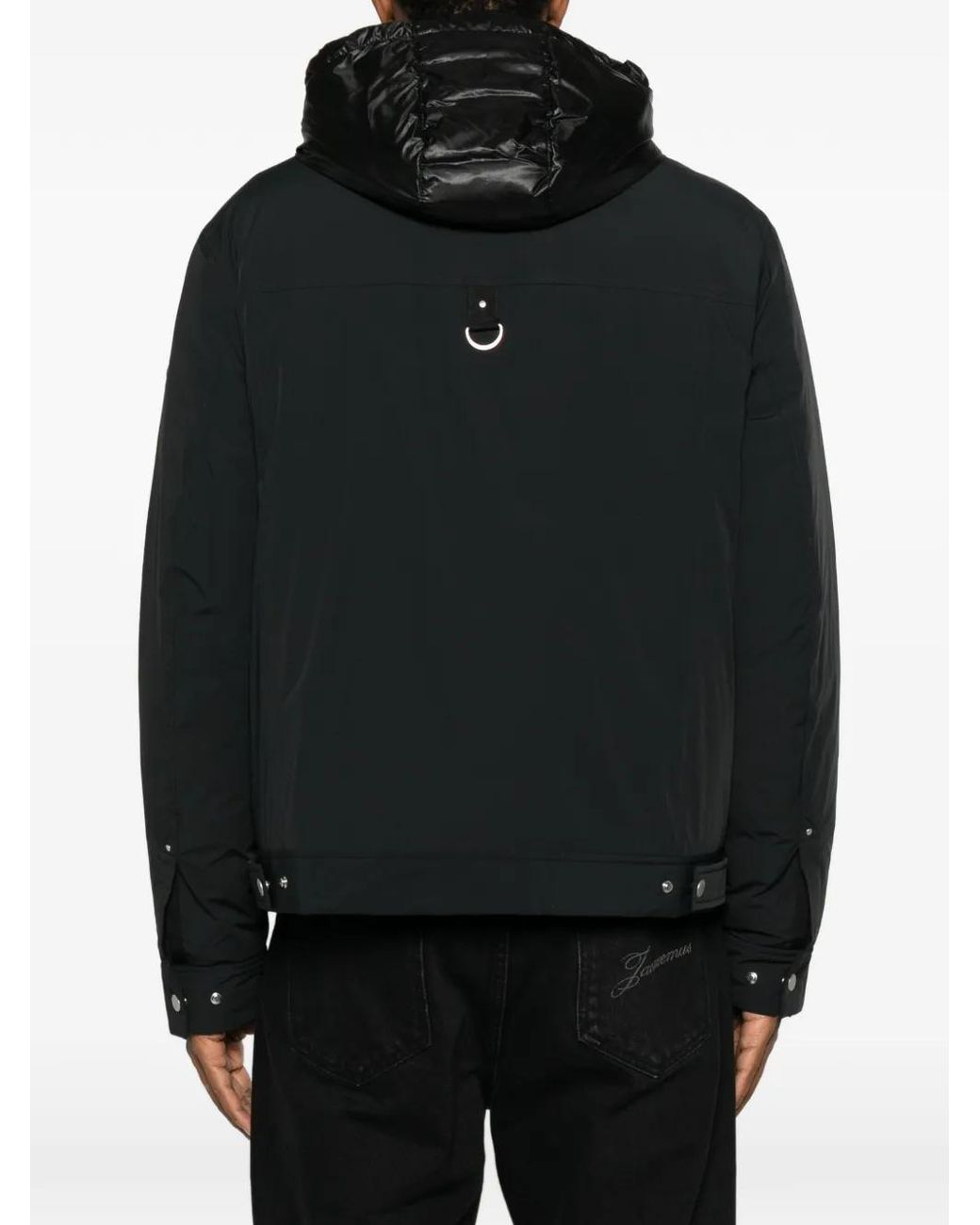 Moose Knuckles Black Hooded Puffer Jacket for men
