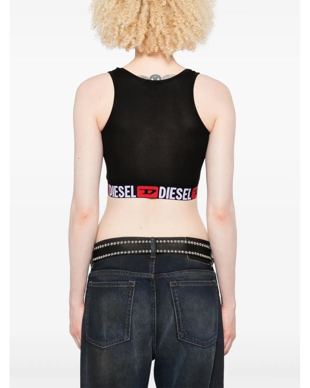 DIESEL Sandra-D-Core Cropped Top in het Black
