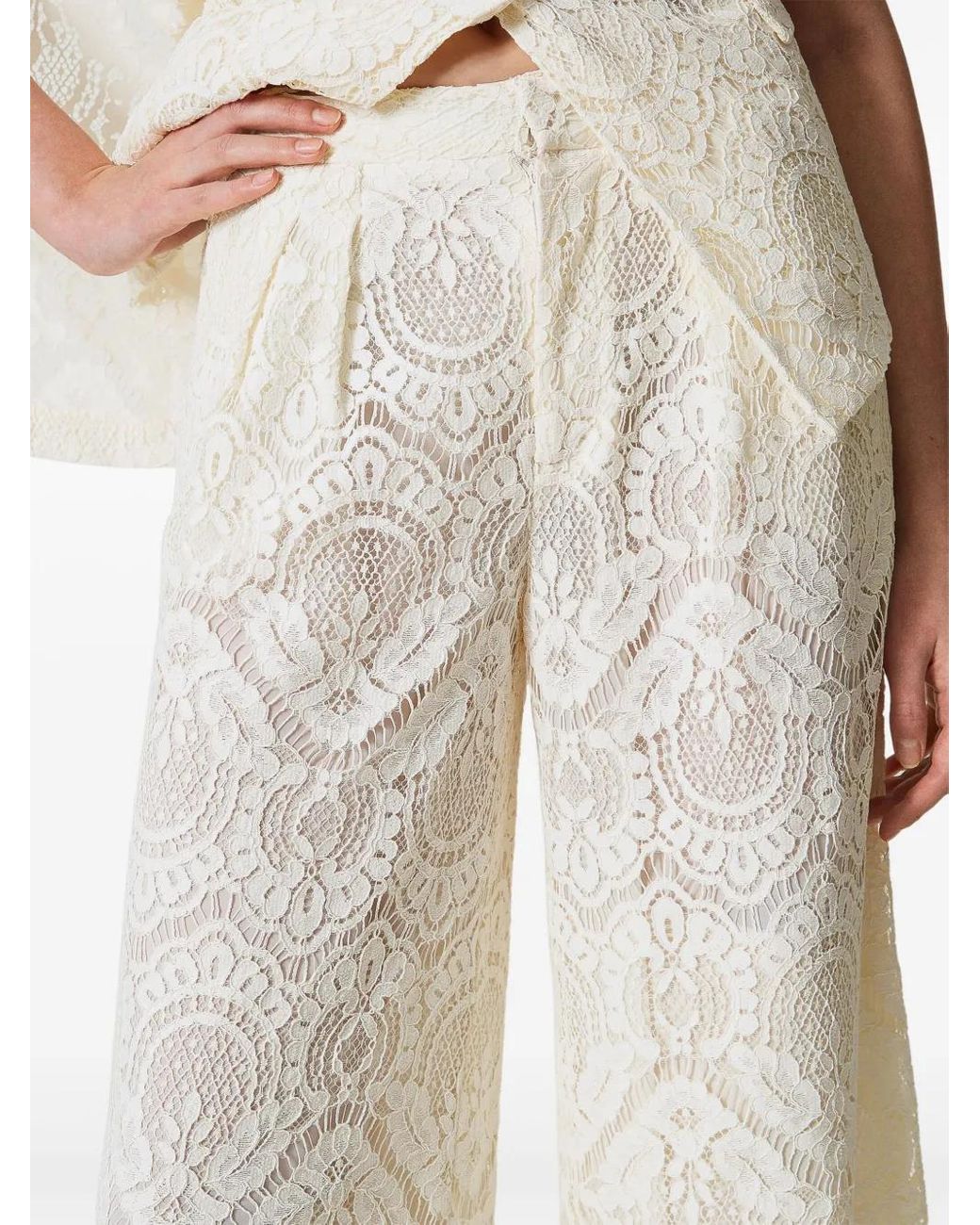 Twinset White Lace Trousers