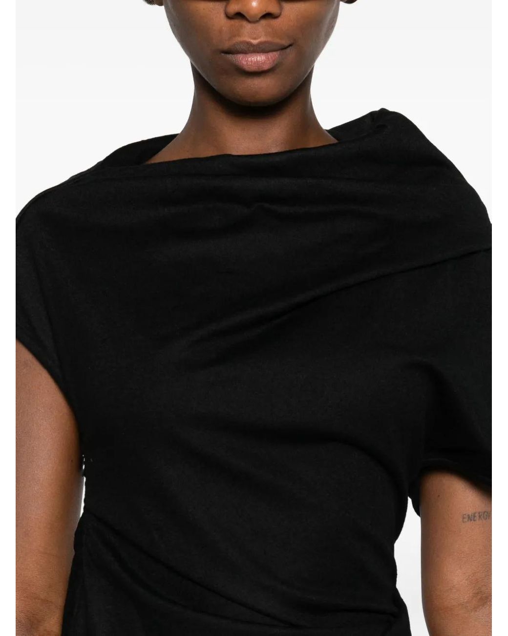 Entire studios Black Flop High-Neck Midi Dress