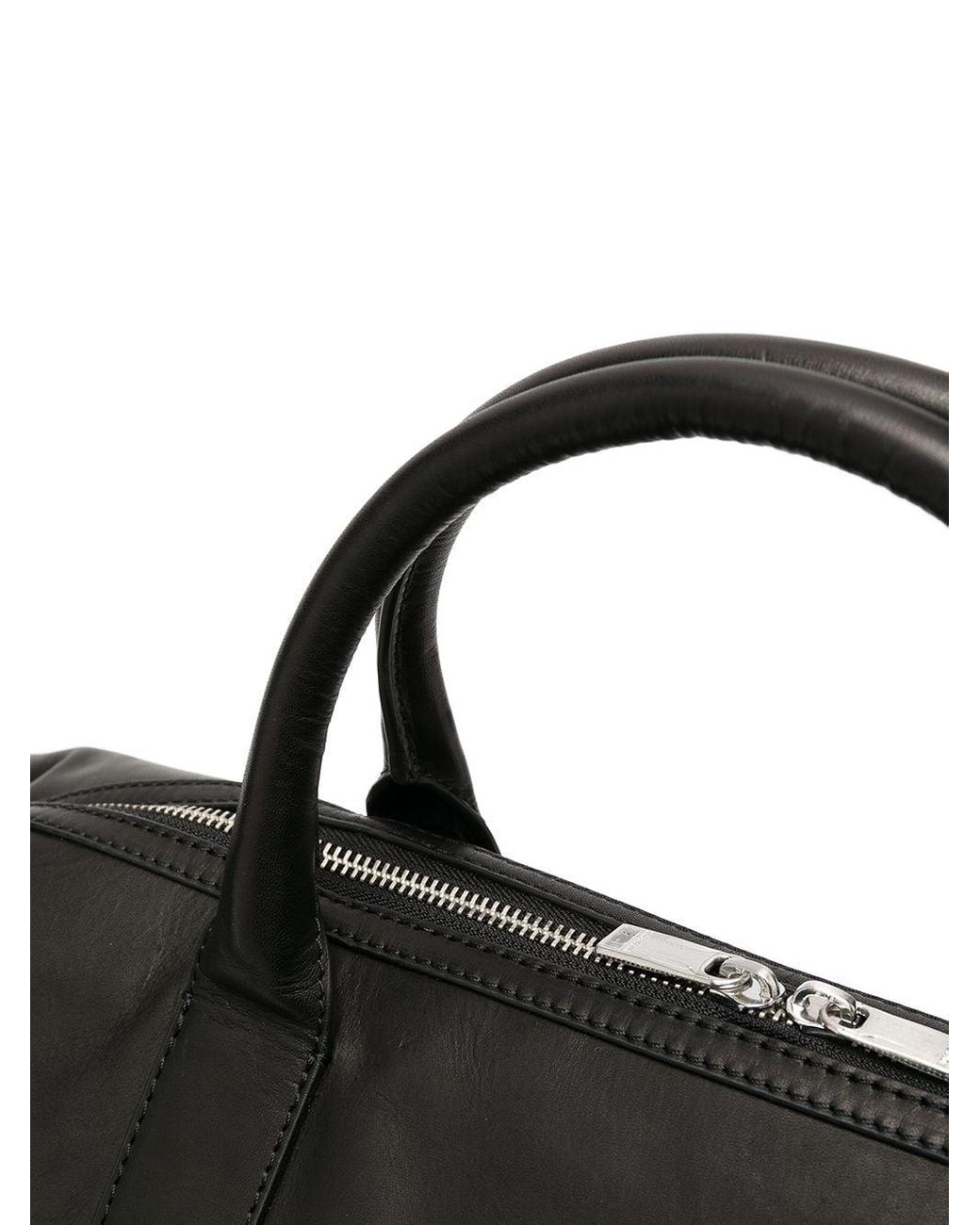 black zip up handbag