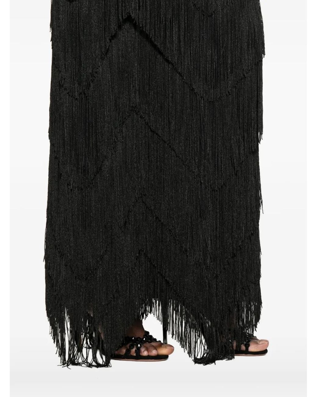 Bless Black Fringed Maxi Skirt