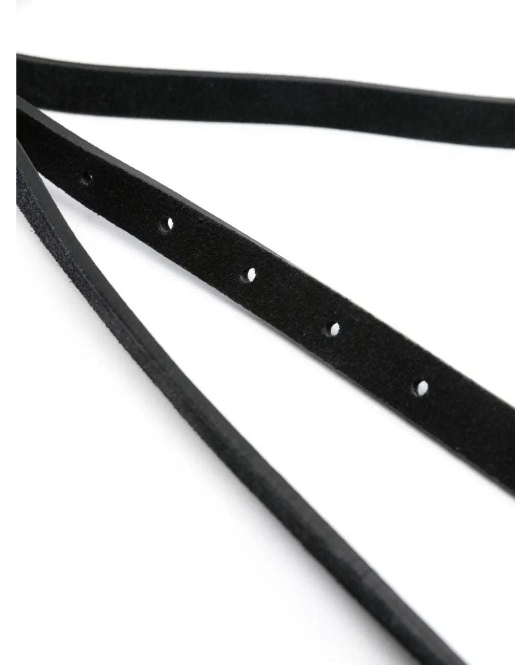 D4.0 Black Double-Strap Leather Belt for men