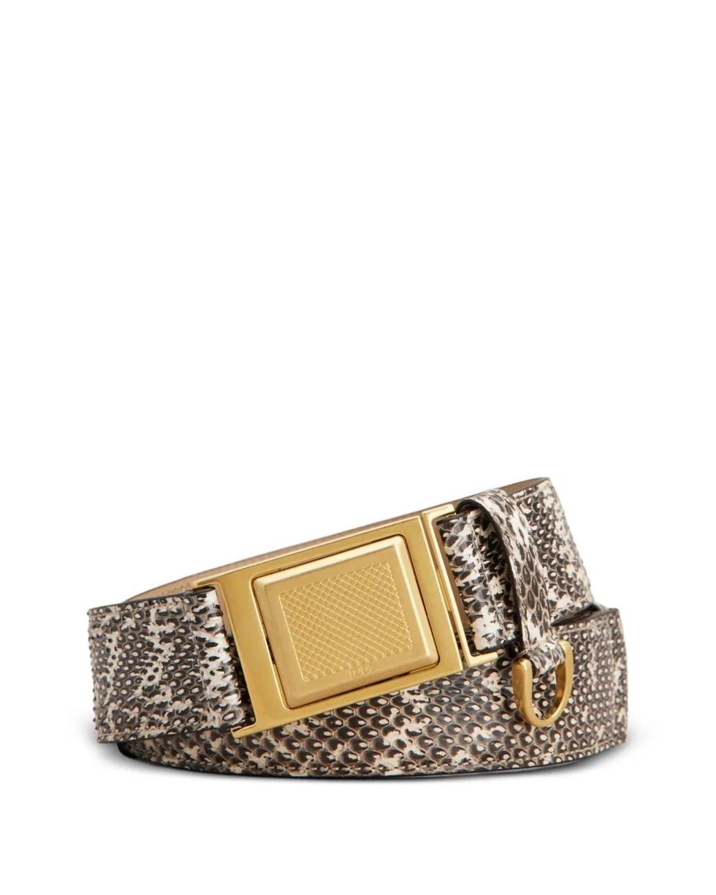 Cinturón De Reptil Tod's de color Metallic