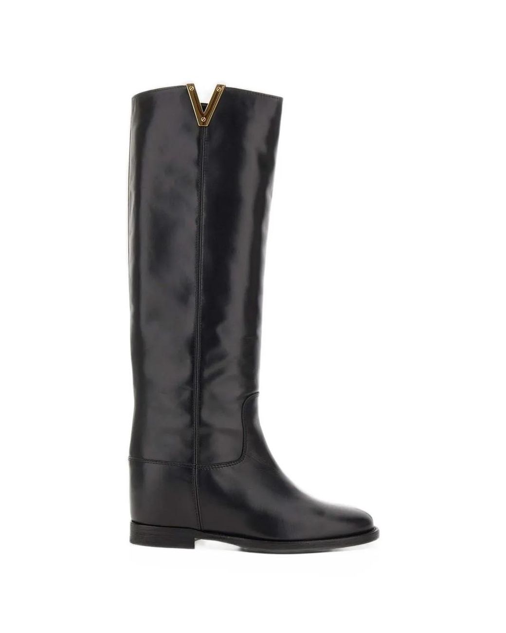 Via Roma 15 Black Santa Monica Logo-Plaque Boots