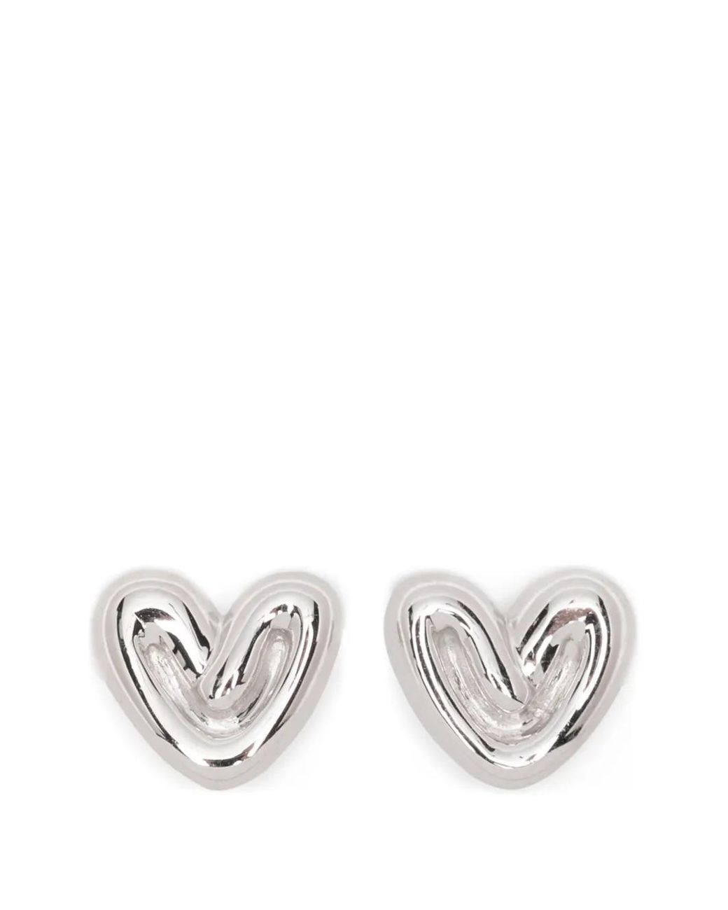 Missoma White Puffy-Heart Studs Earrings