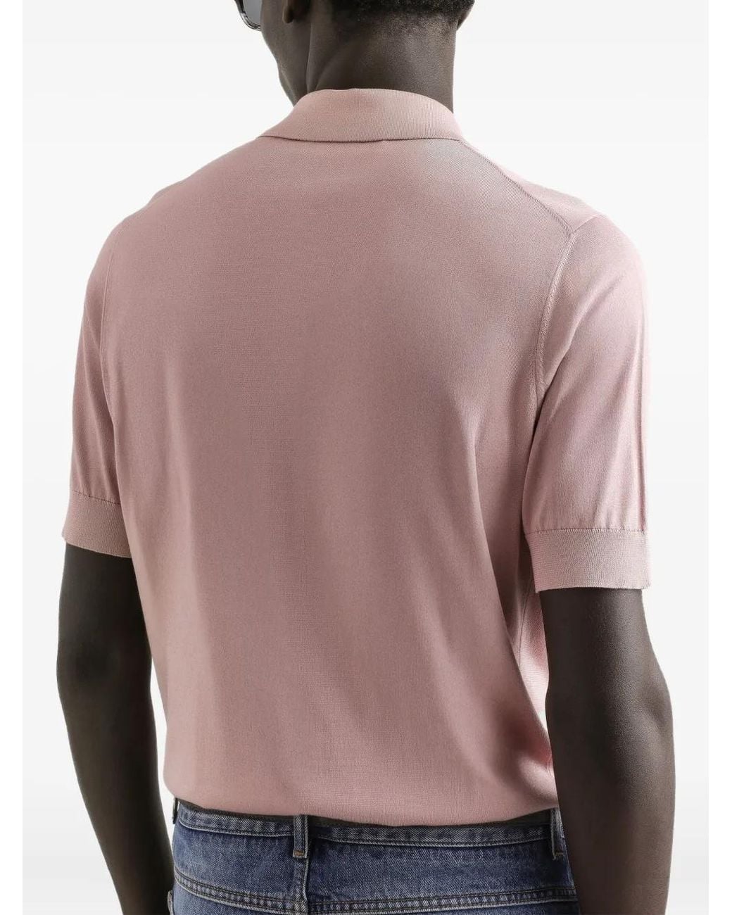 Dolce & Gabbana Pink Button-Fastening Short-Sleeve Polo Shirt for men
