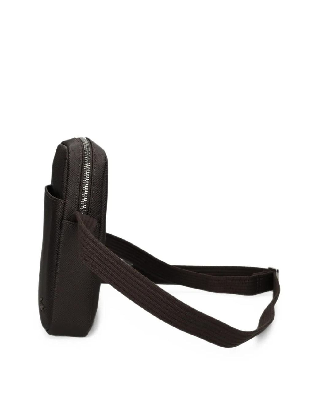 Lacoste Black Logo-Plaque Shoulder Bag for men