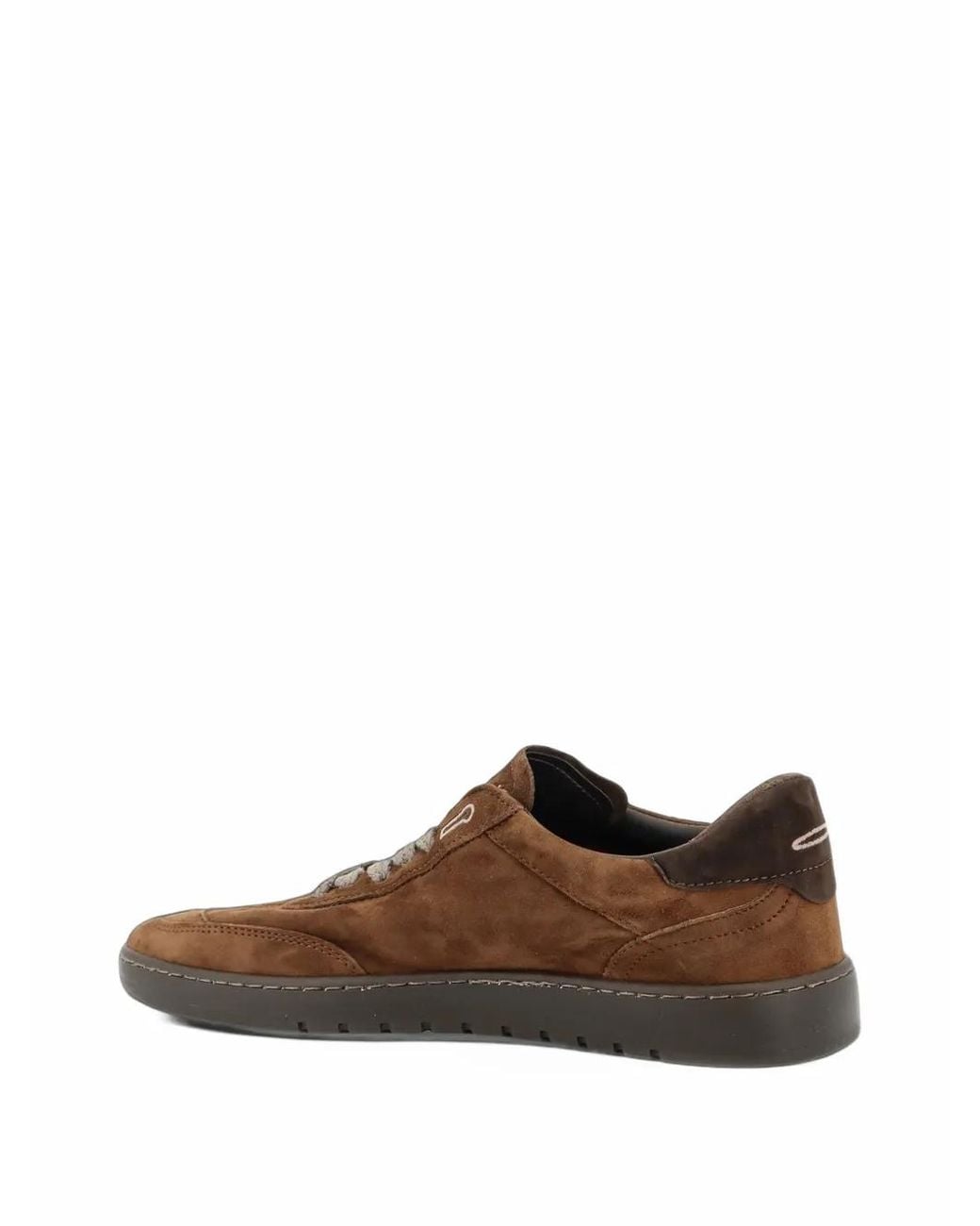 PIUMESTUDIO Brown Suede Lace-Up Sneakers for men