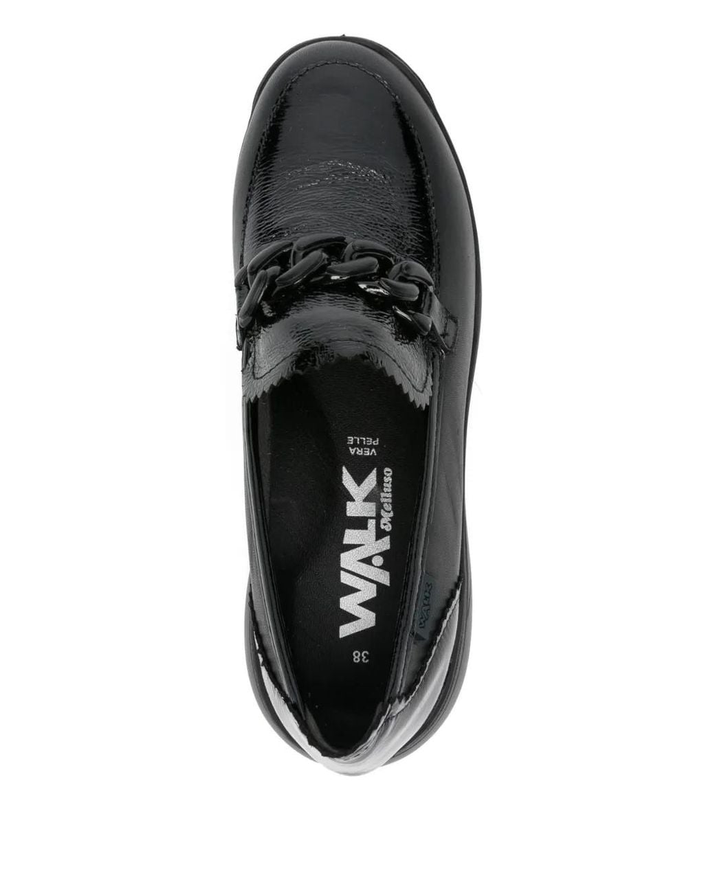 Melluso Black Chain-Embellishment Loafers
