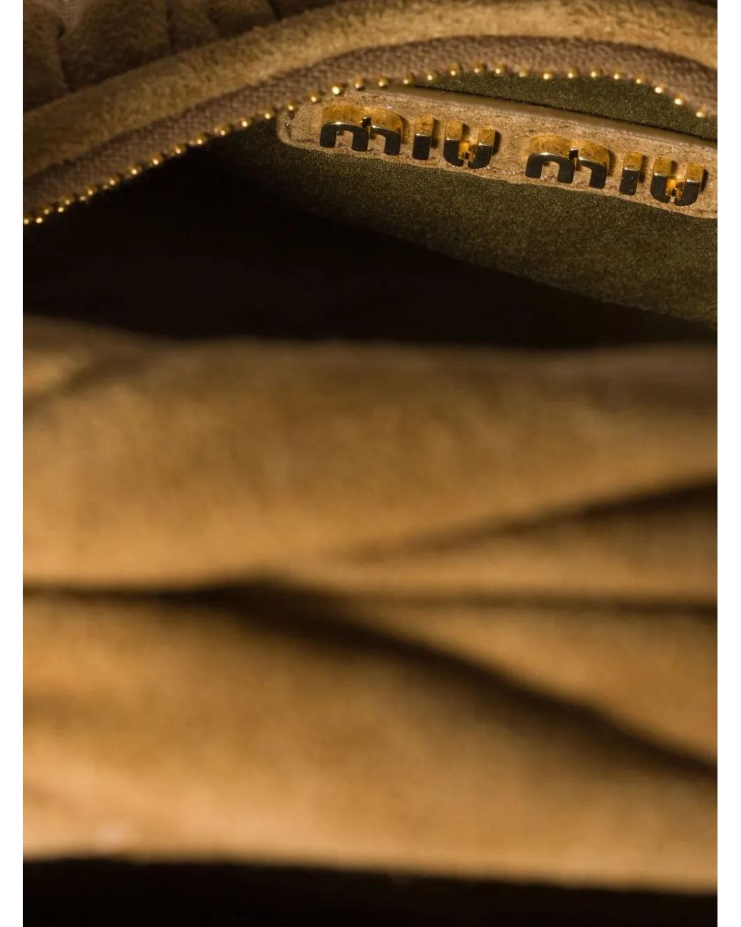 Miu Miu Metallic Wander Matelassé Suede Shoulder Bag