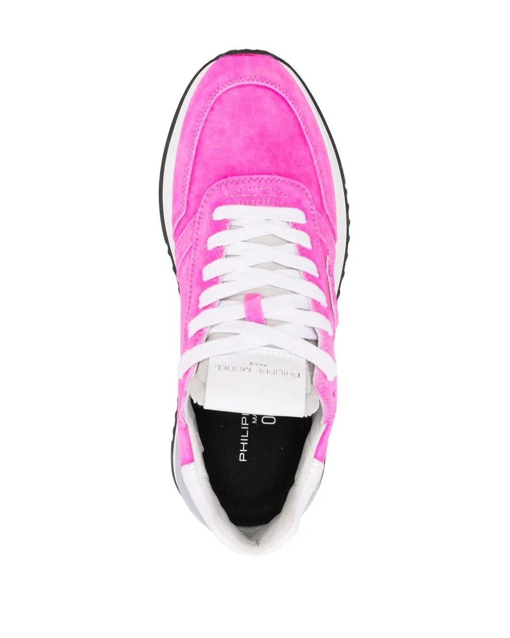 Philippe Model Pink Logo-Patch Sneakers