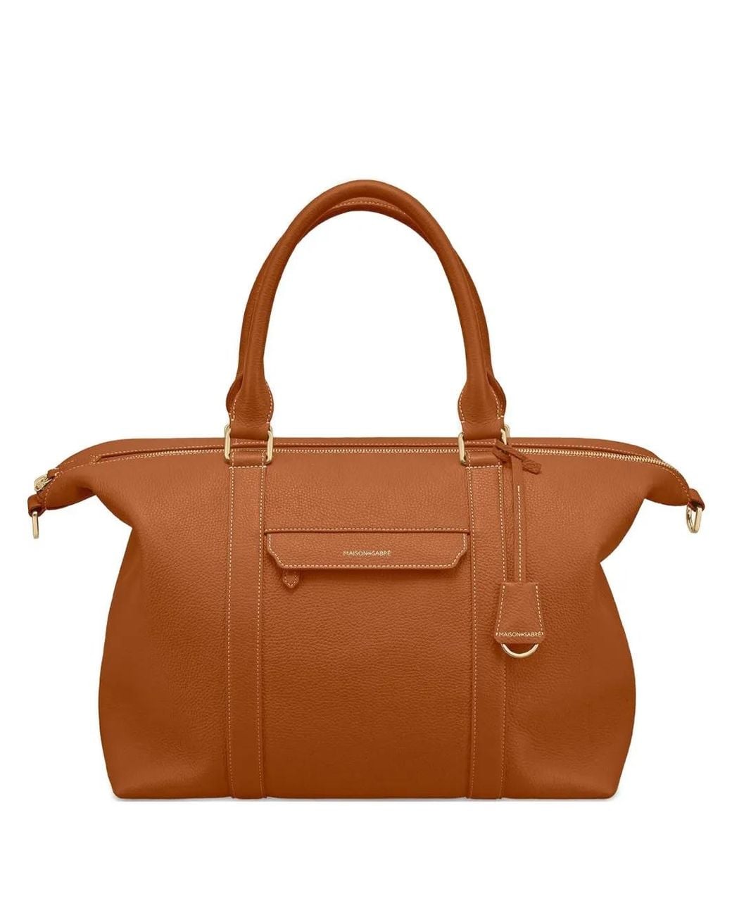 Maison De Sabre Brown Large Leather Weekender Bag