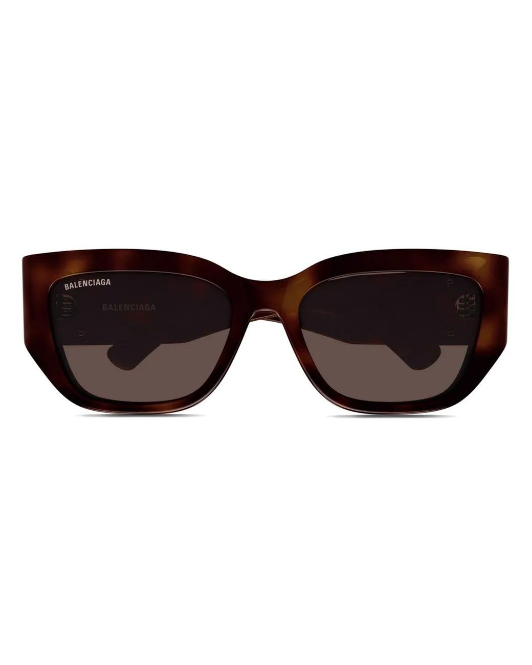 Balenciaga Brown Logo-Plaque Sunglasses