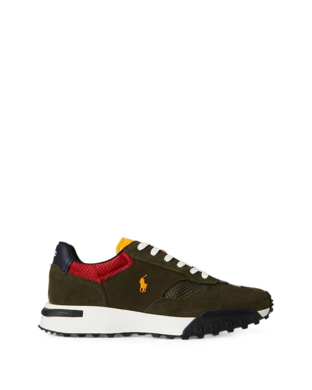 Polo Ralph Lauren Green Baskets Eldridge En Cuir À Empiècements for men