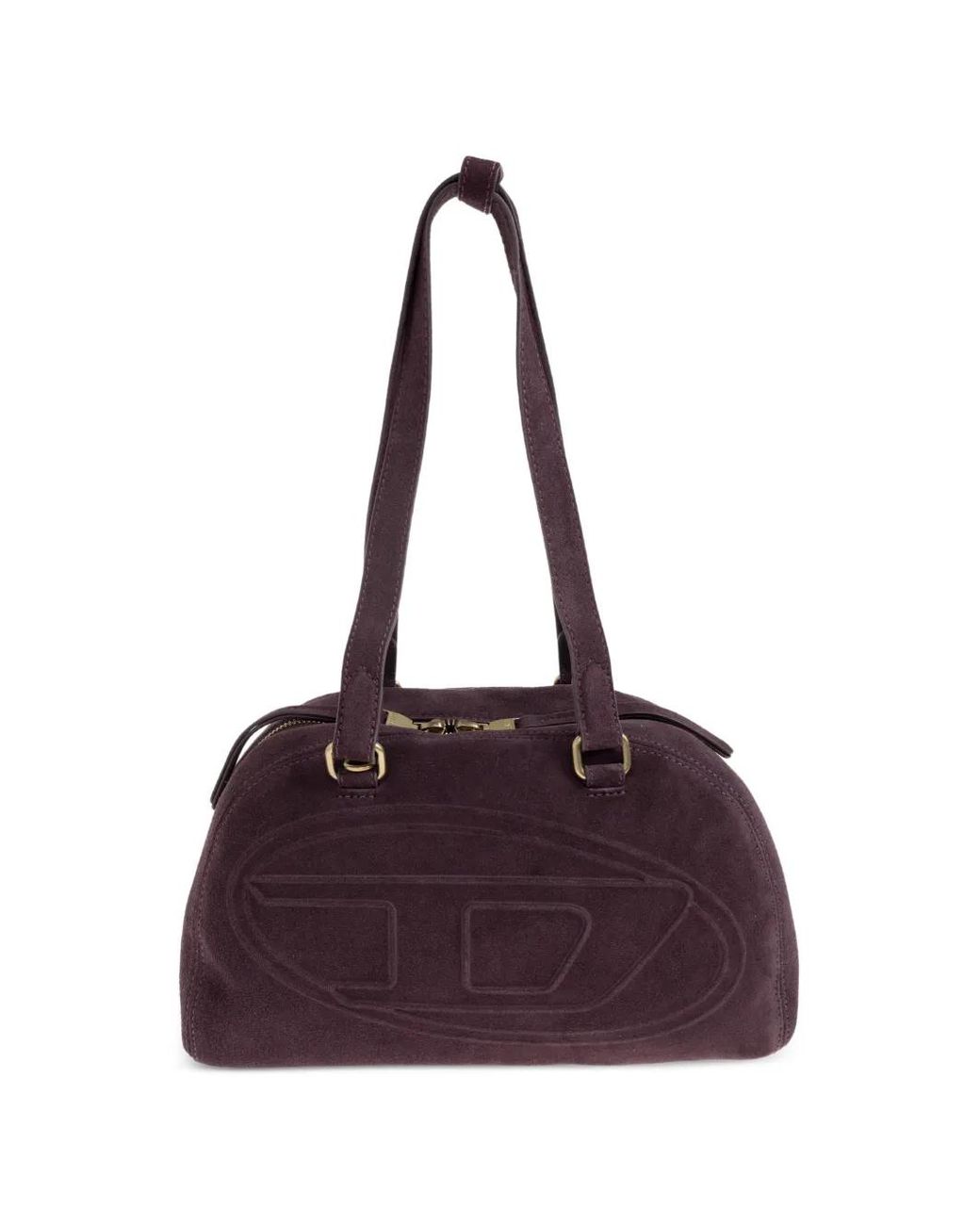 DIESEL Purple 1Dr Dome-Suede Shoulder Bag With Oval D Logo