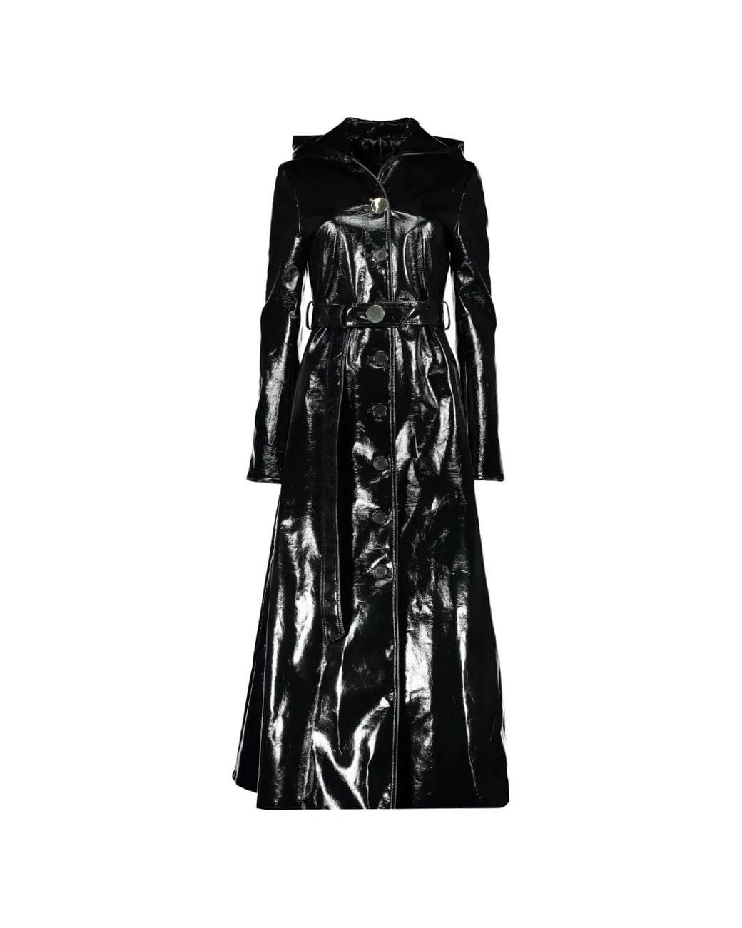 Ellery Black Belted Hooded Trench Coat