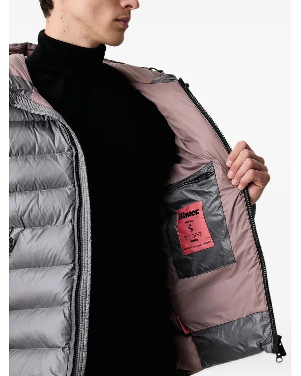 Plumífero Adam Con Capucha Blauer de hombre de color Gray
