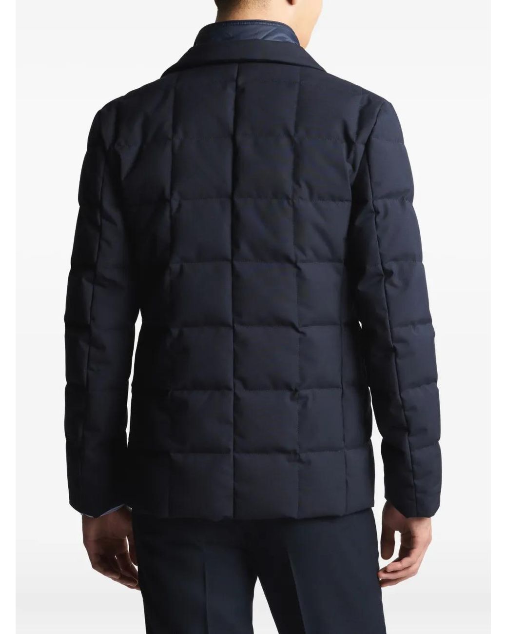 Fay Blue Padded Button-Up Jacket for men