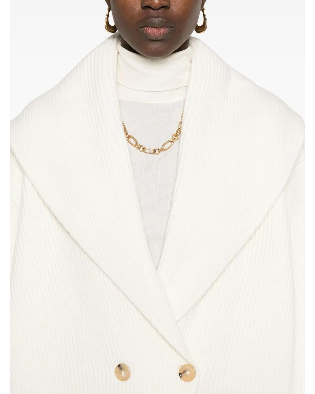 Totême White Shawl-Lapel Cardigan