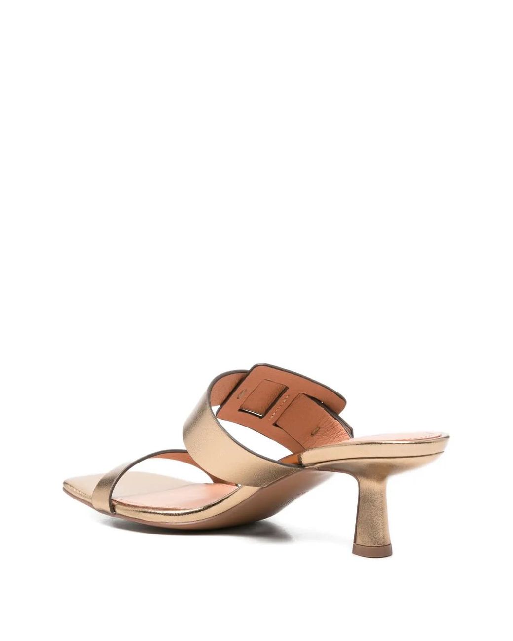 Bibi Lou Brown Buckle-Strap Mules