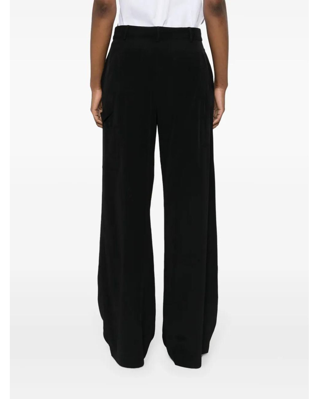 Moschino Black High-Waisted Palazzo Trousers