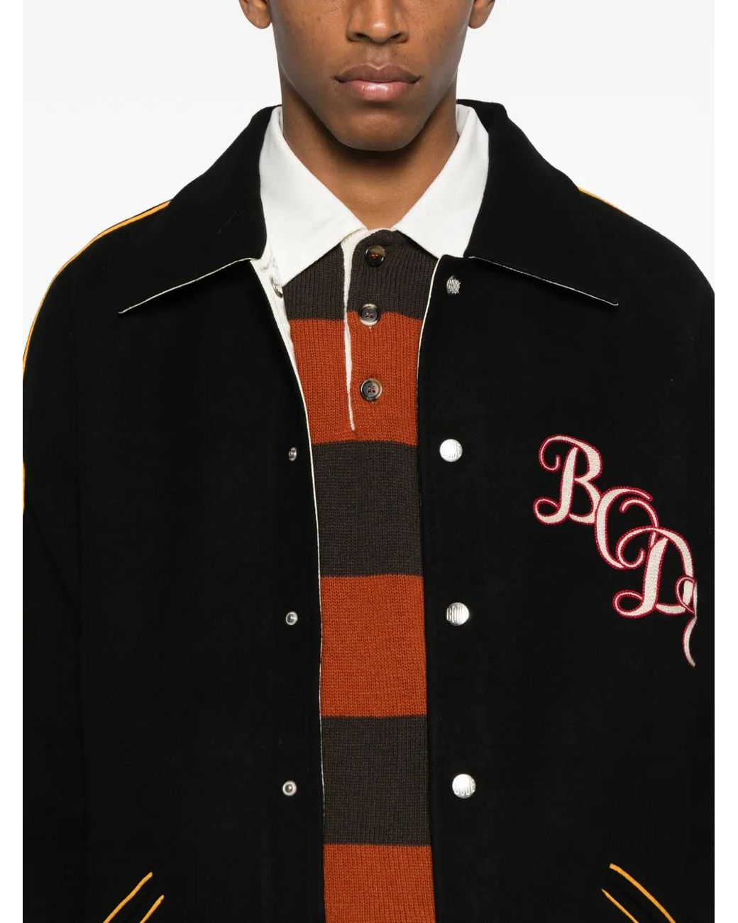 Bode Jack Met Geborduurde Streep in het Black voor heren