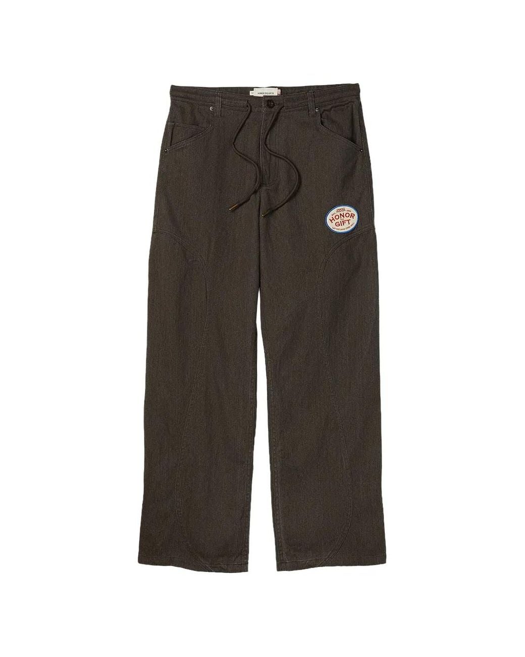Honor The Gift Brown Logo-Patch Twill Track Pants for men
