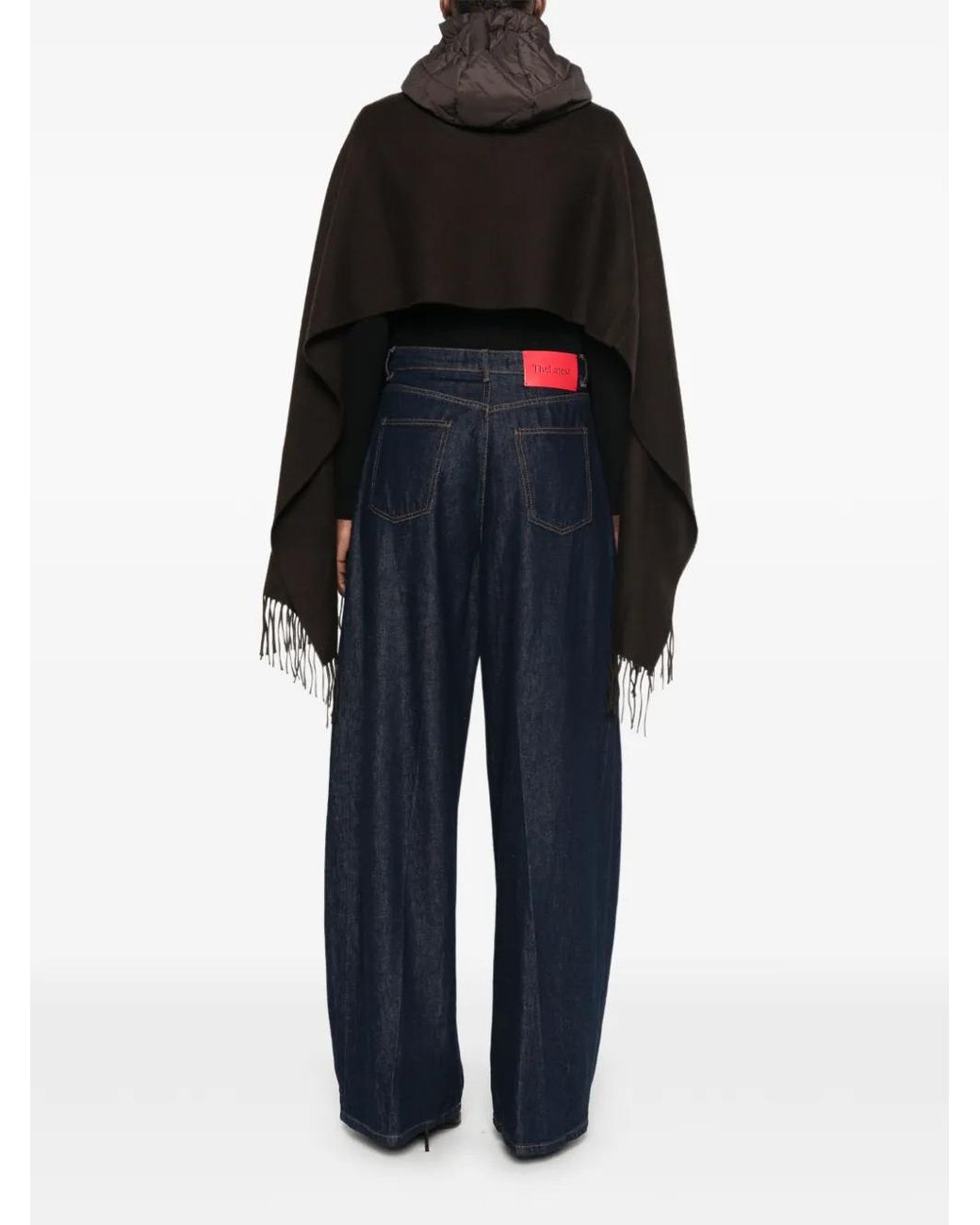 Maje Black Hooded Wool Scarf