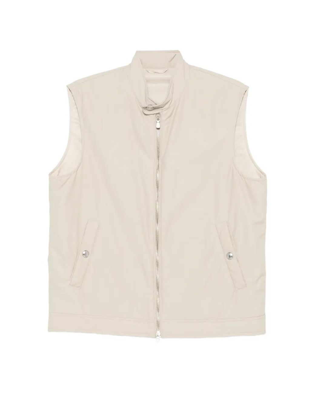Eleventy White Side-Pocket Gilet for men