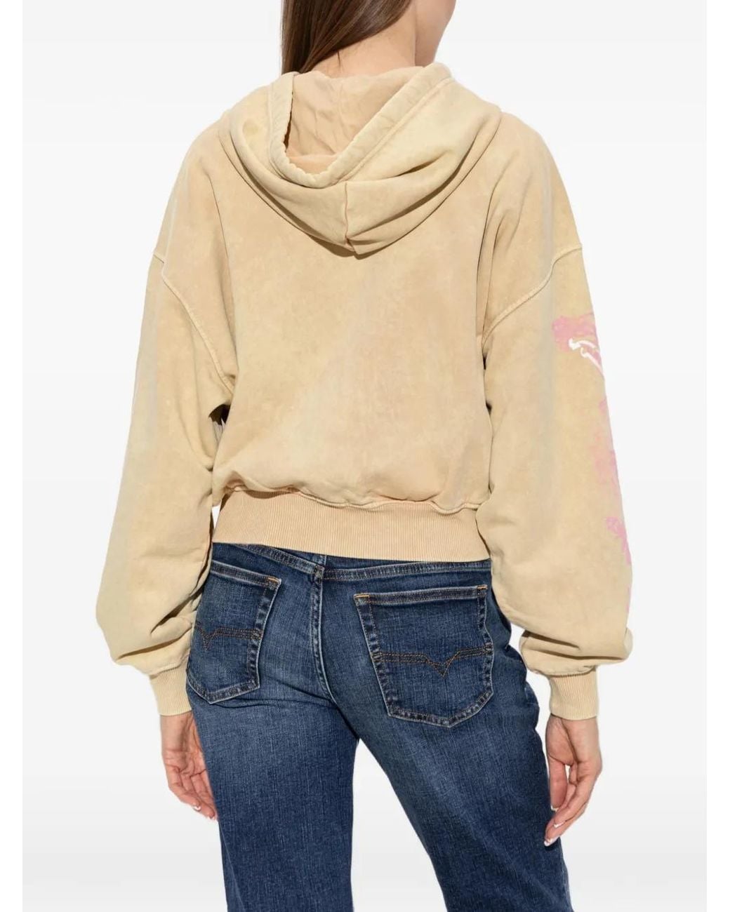 DIESEL Natural Logo-Print Zip-Up Hoodie