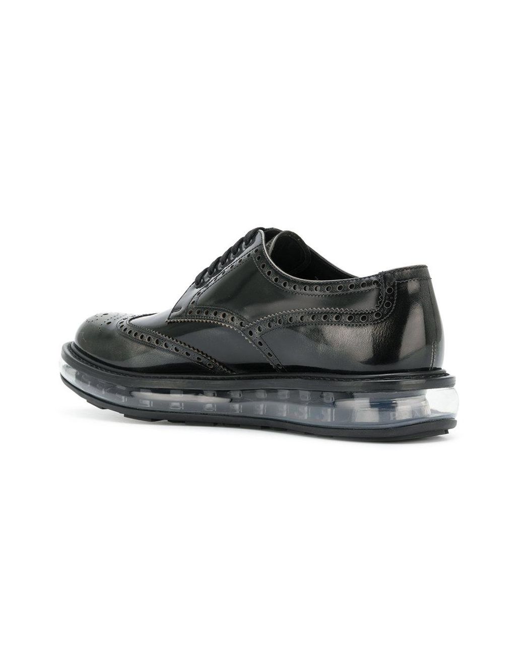 Zapatos brogues con suela con cámara de aire Prada de hombre de color Negro  | Lyst