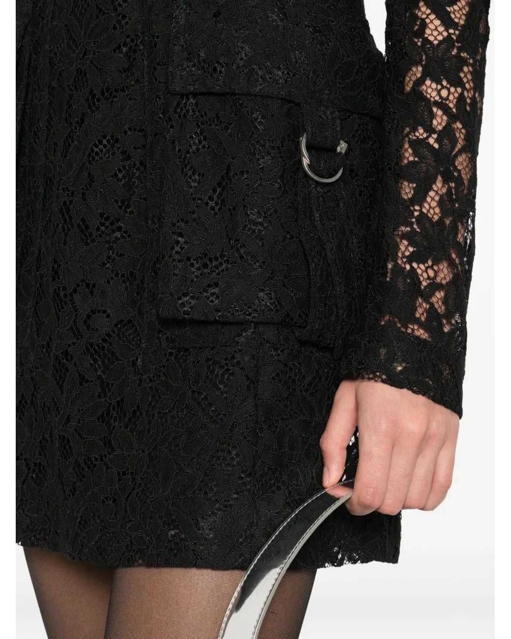 Blumarine Black Lace Buckle Dress