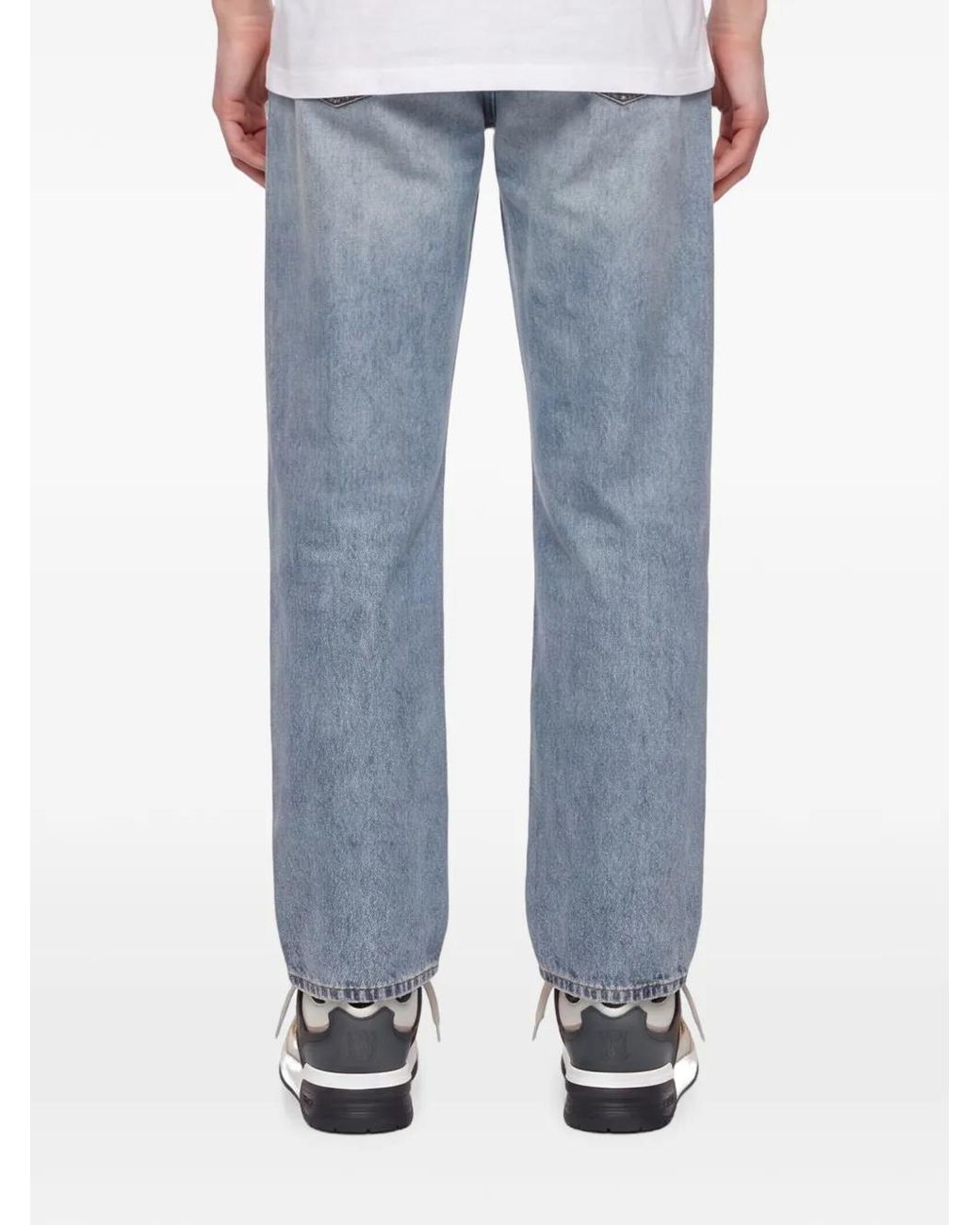 Levi's Blue 568 Distressed-Effect Straight-Leg Jeans for men