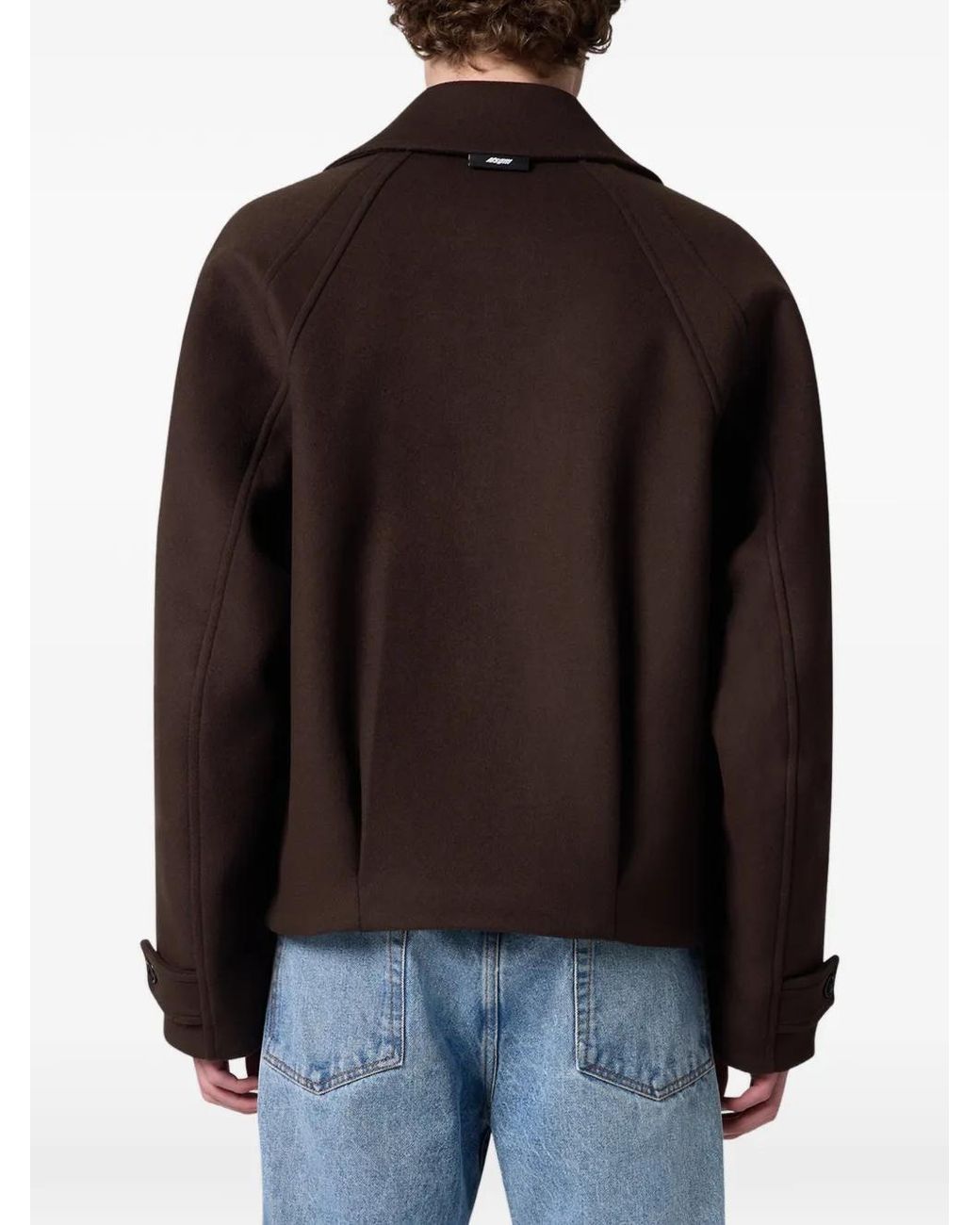 MSGM Brown Raglan-Sleeve Button-Up Jacket for men