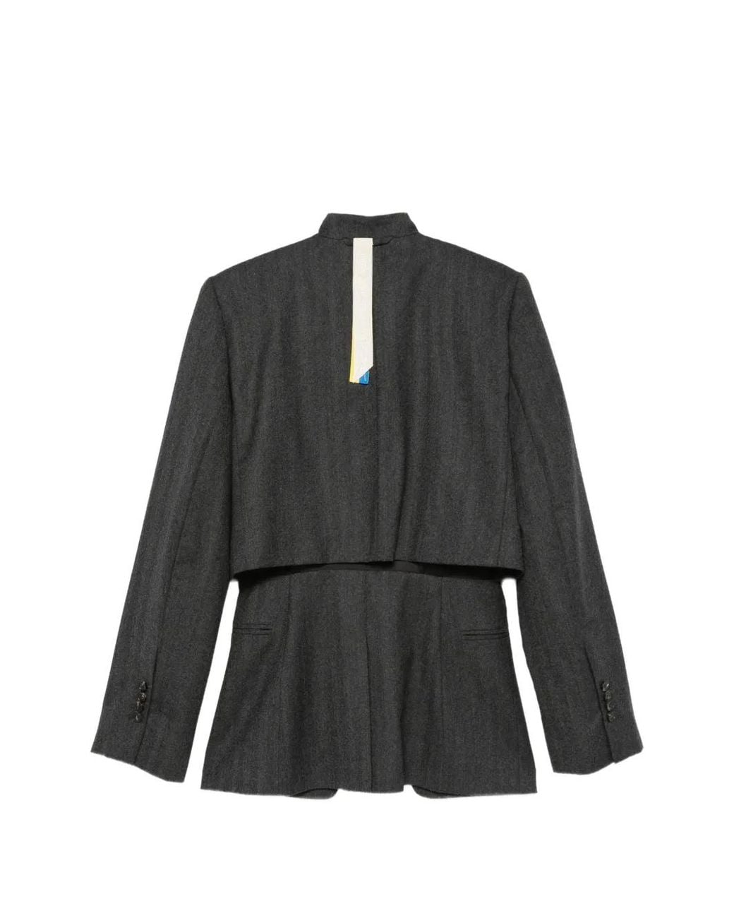 Litkovskaya Gray Button-Up Layered-Back Jacket