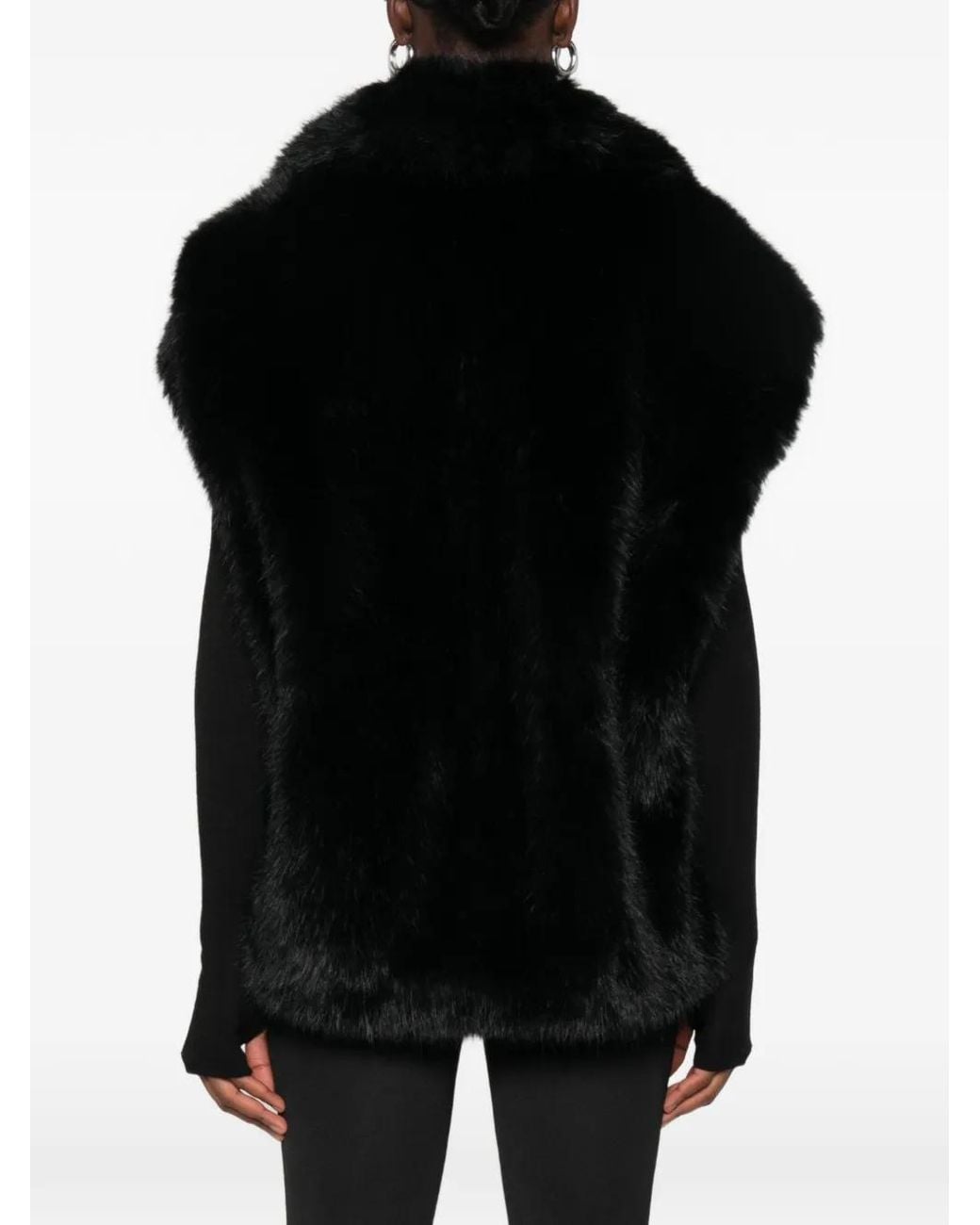 Stand Studio Black Kinley Faux-Fur Sleeveless Coat