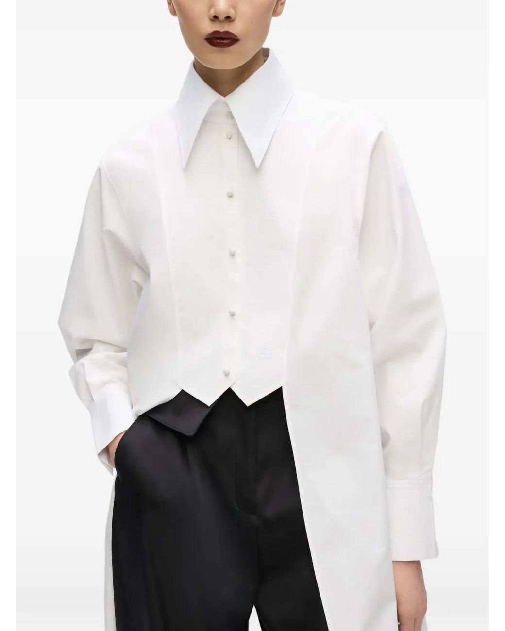 Karl Lagerfeld White Layered Long Shirt