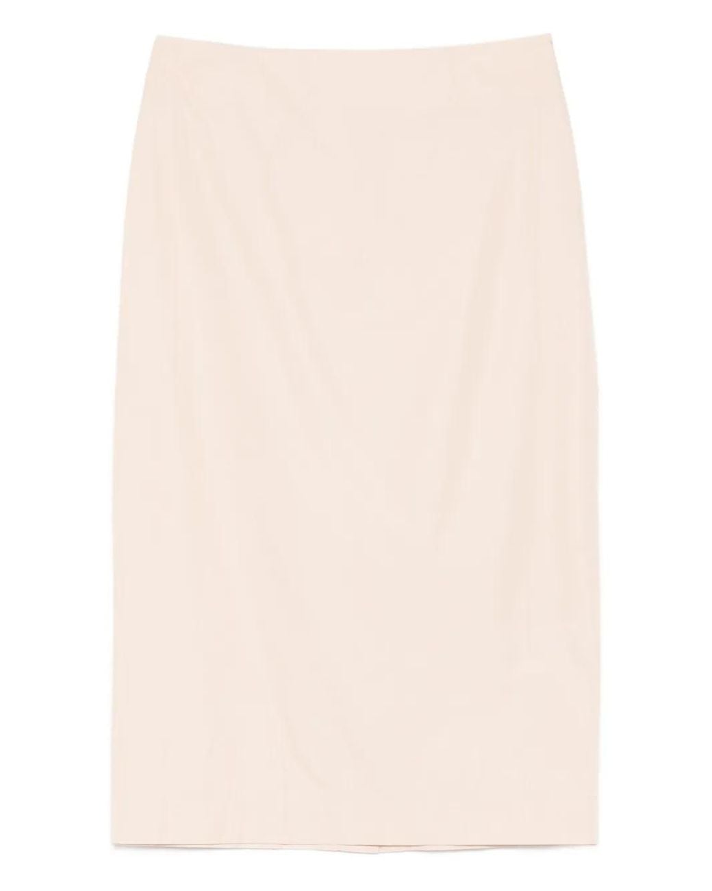 St. Agni Natural Rear-Slit Midi Skirt