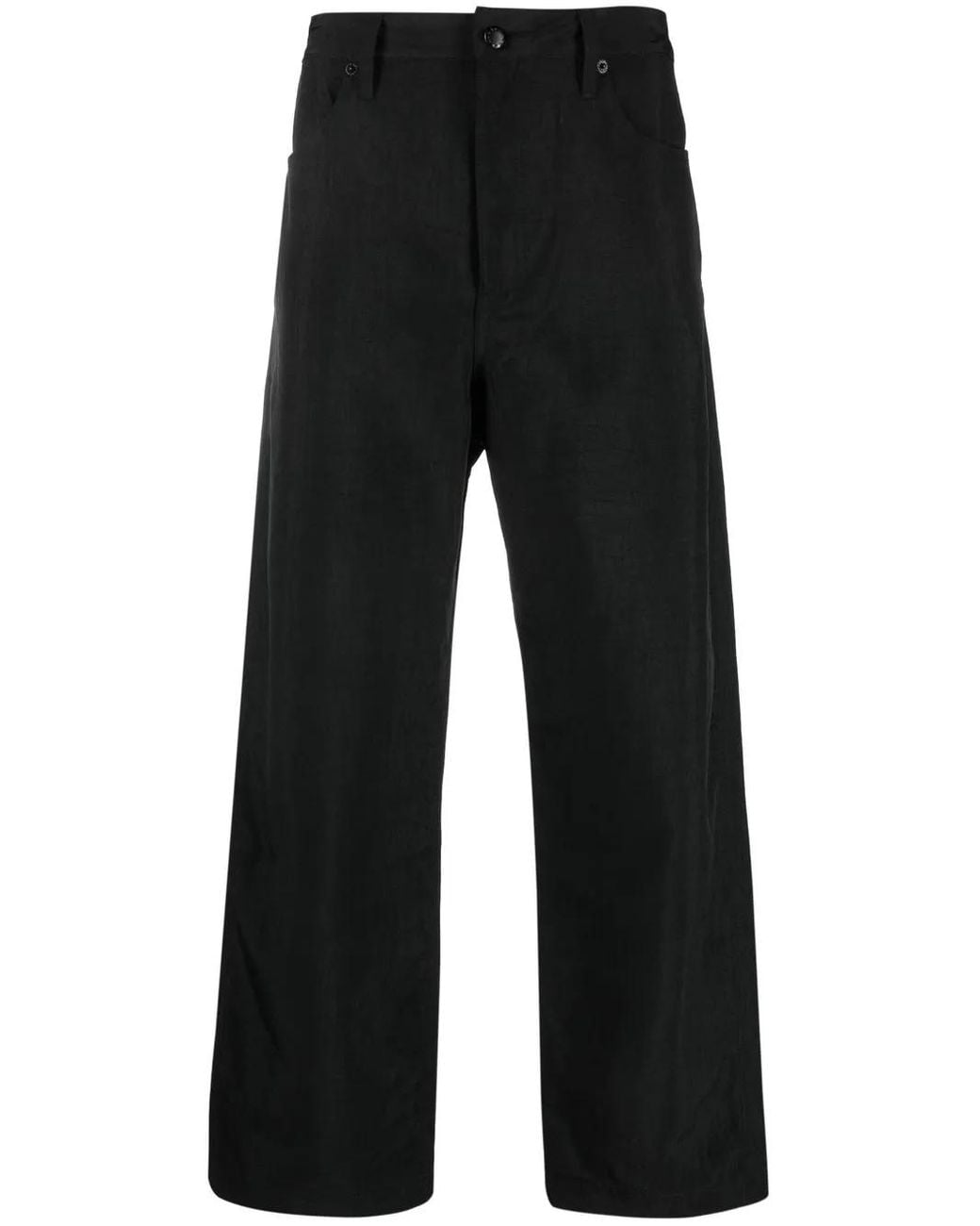 Eckhaus Latta Black Husk Cropped Trousers for men