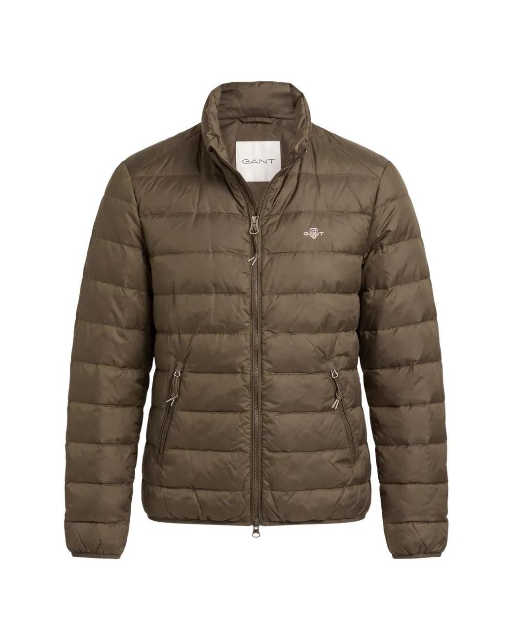 Gant Brown Quilted High-Neck Jacket for men