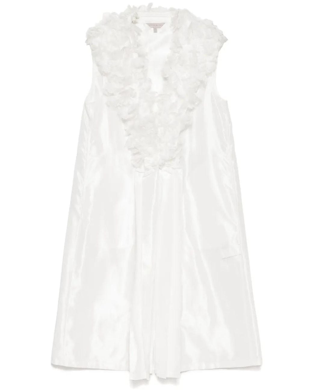 Shiatzy Chen White Embroidered Tulle Coat