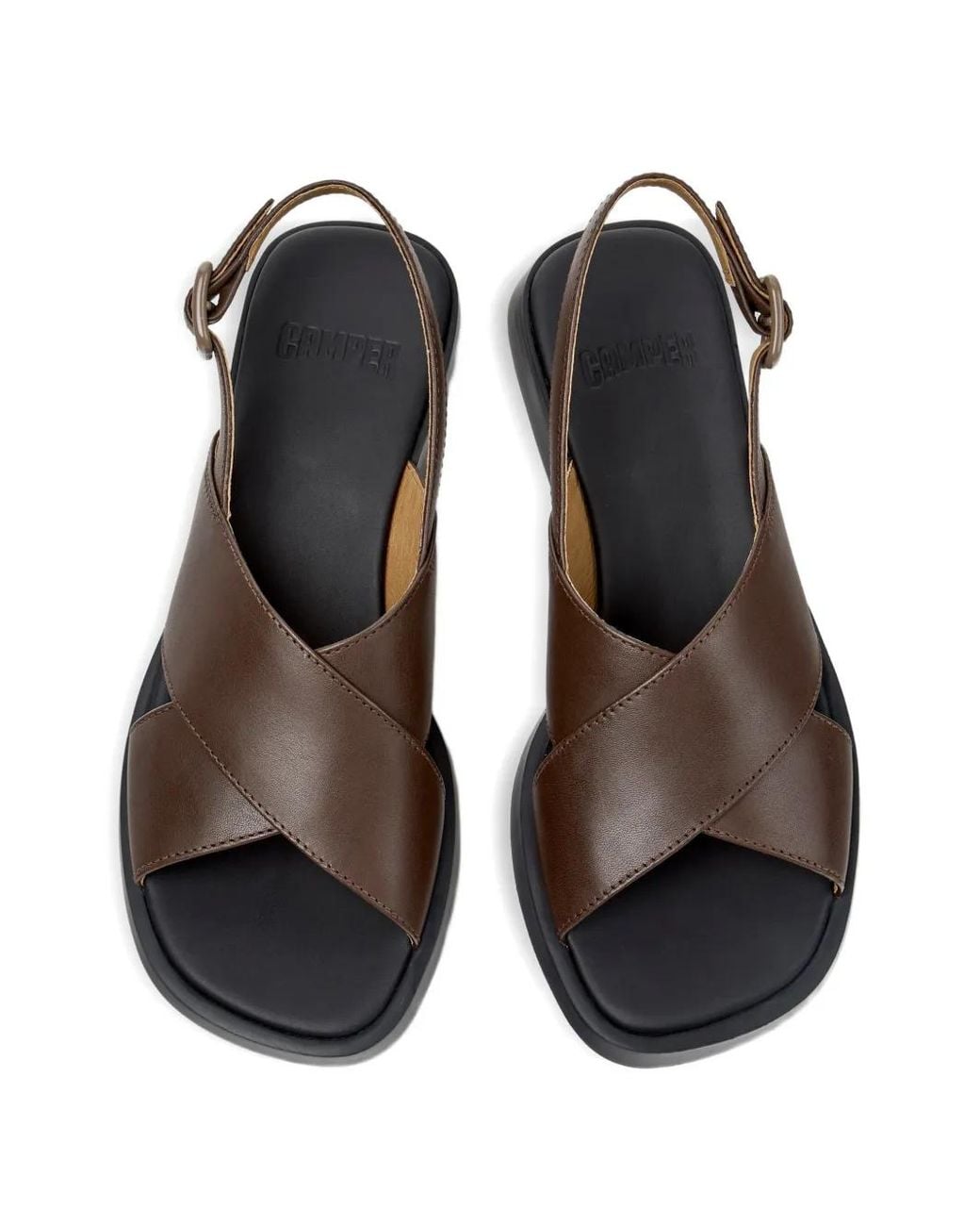 Camper White Dana Buckle Sandals