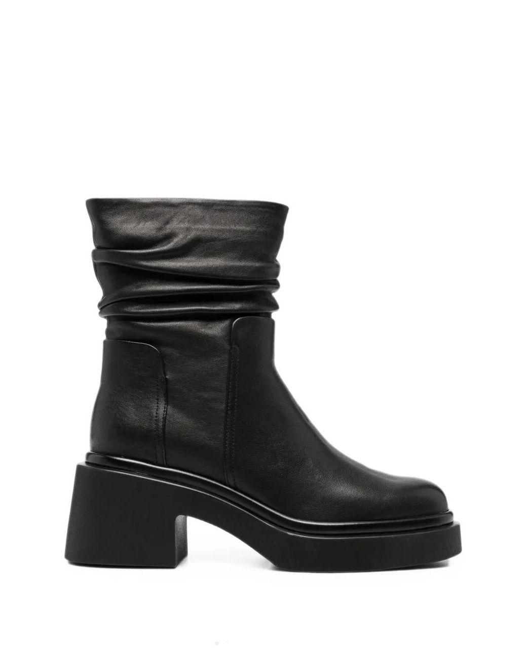 Bruno Premi Black Ruched Platform Boots