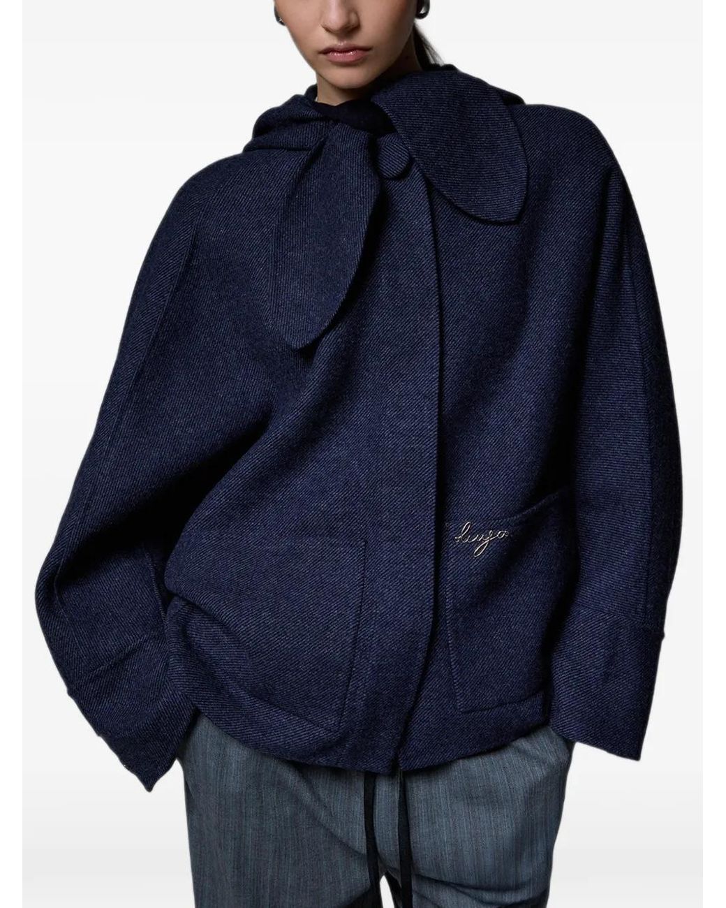 Liu Jo Blue Wool Blend Coat