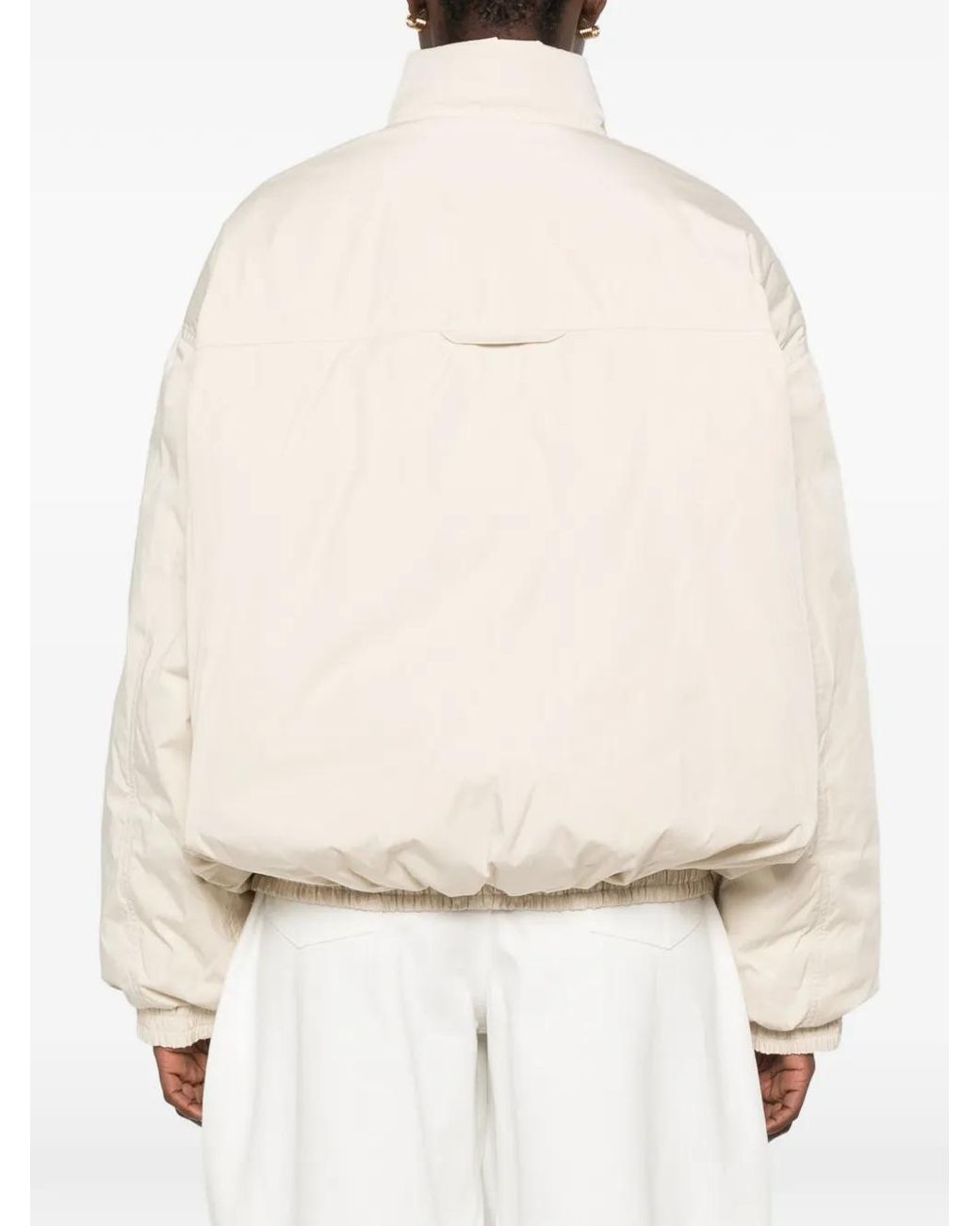 LAMRONS Natural Zip-Up High-Neck Jacket